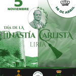 Cartel de los actos en Liria por la Festividad de la Dinastía Carlista 2023