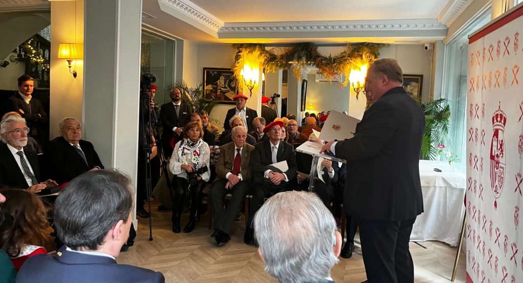 Don Carlos Javier de Borbón en un acto de la Real Orden la Legitimidad Proscripta en Madrid el 14 de marzo de 2026